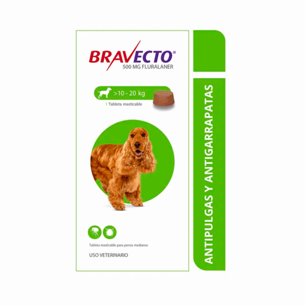 BRAVECTO 500MG TAB/ 10 A 20 KG